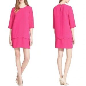 Kate Spade Fancy Meeting You Magenta Pink Scallop Shift Dress Size 0
